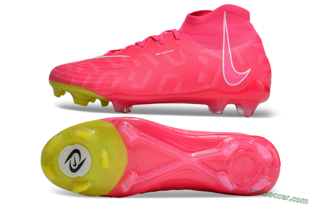 Nike Phantom Luna Elite NU FG High-Tops Soccer Cleats - Pink/White/Yellow 1