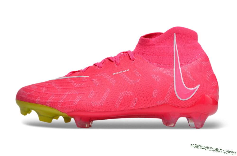 Nike Phantom Luna Elite NU FG High-Tops Soccer Cleats - Pink/White/Yellow 2