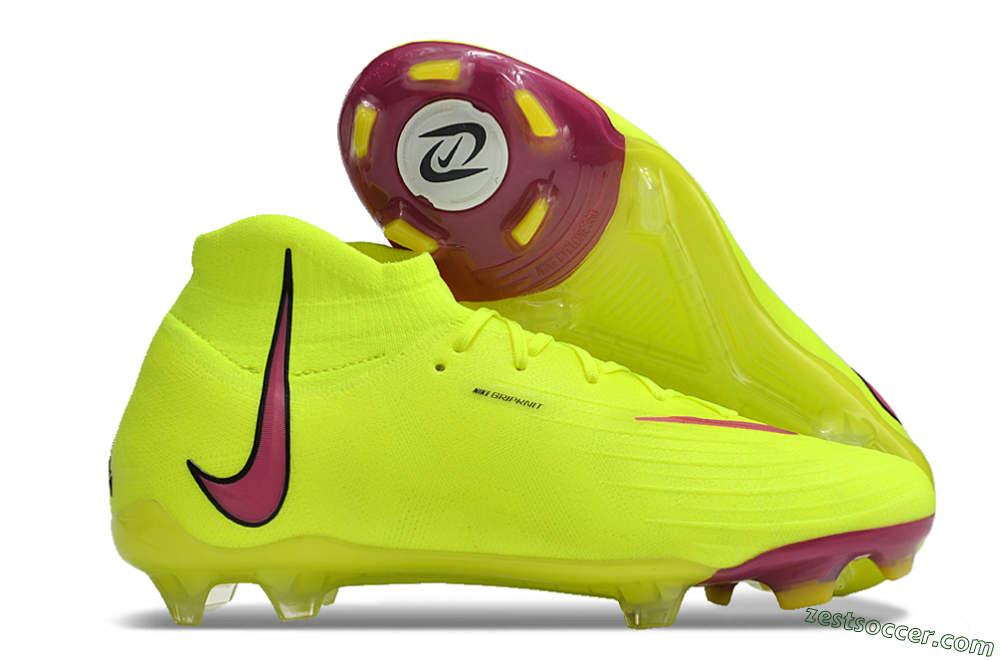 Nike Phantom Luna Elite NU FG High-Tops Soccer Cleats - Yellow/Red/Black 0