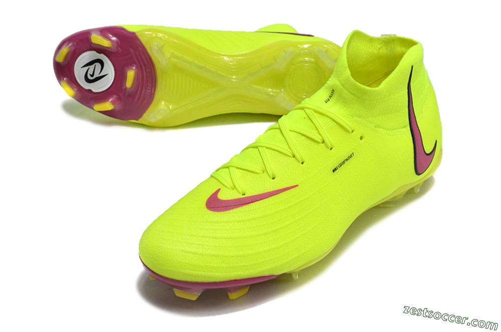 Nike Phantom Luna Elite NU FG High-Tops Soccer Cleats - Yellow/Red/Black 3
