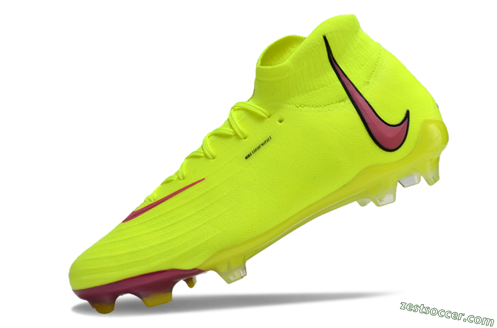 Nike Phantom Luna Elite NU FG High-Tops Soccer Cleats - Yellow/Red/Black 5