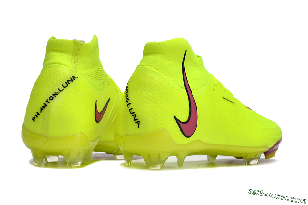 Nike Phantom Luna Elite NU FG High-Tops Soccer Cleats - Yellow/Red/Black 6