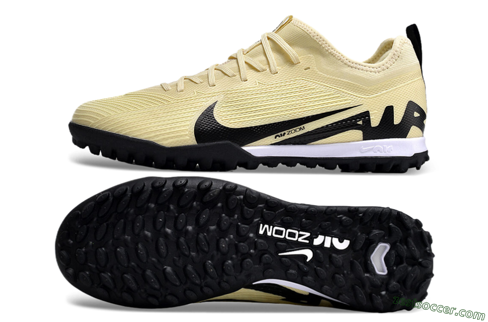 Nike Air Zoom Mercurial Vapor 15 Pro TF Low-Tops Soccer Shoes - Beige/Black/White 1