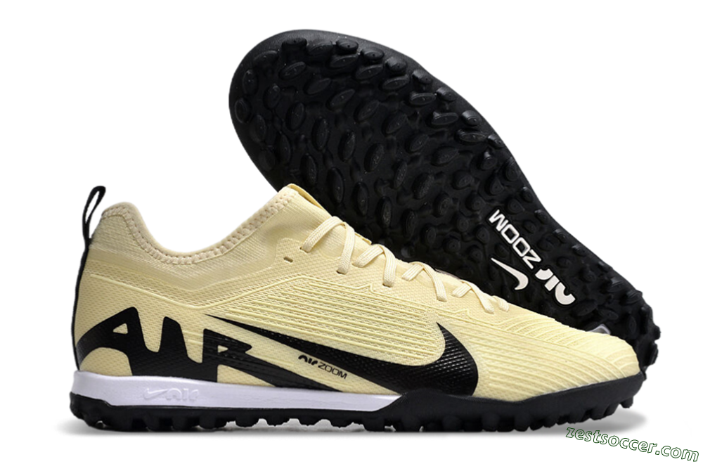 Nike Air Zoom Mercurial Vapor 15 Pro TF Low-Tops Soccer Shoes - Beige/Black/White 0