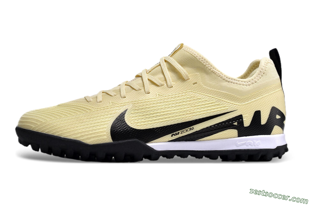 Nike Air Zoom Mercurial Vapor 15 Pro TF Low-Tops Soccer Shoes - Beige/Black/White 2