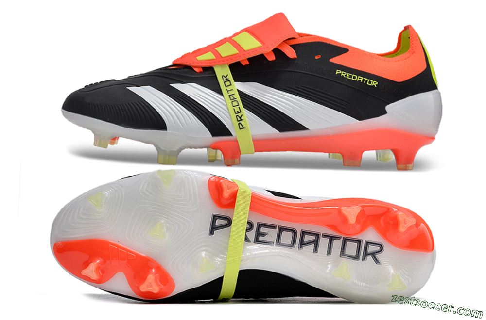 Adidas Predator Elite Foldover Tongue FG Low-Tops Soccer Cleats - Black/White/Red 1