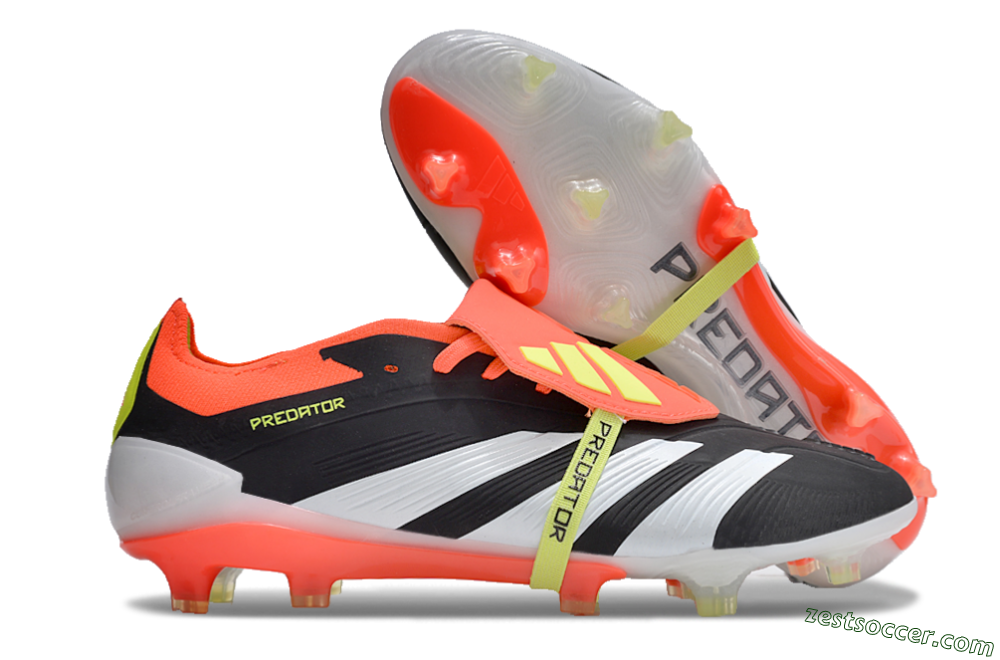 Adidas Predator Elite Foldover Tongue FG Low-Tops Soccer Cleats - Black/White/Red 0