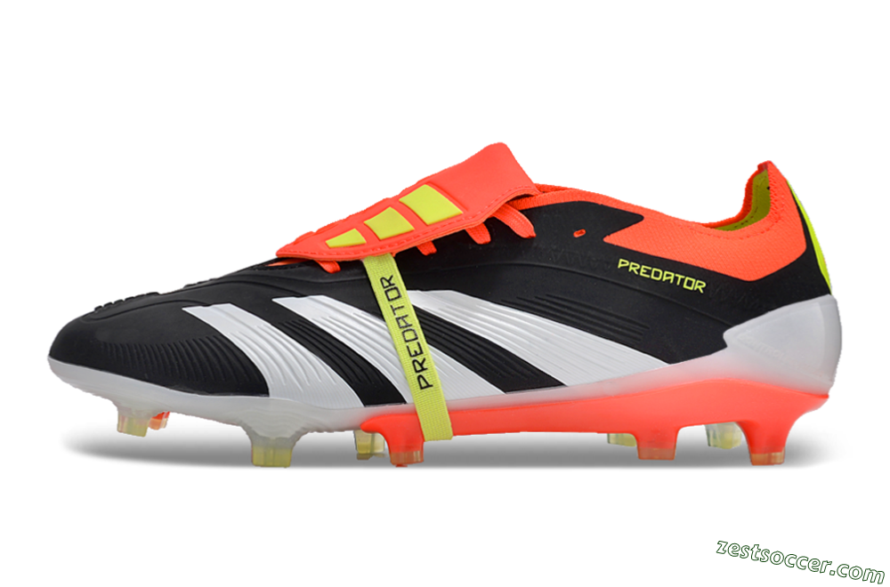 Adidas Predator Elite Foldover Tongue FG Low-Tops Soccer Cleats - Black/White/Red 2