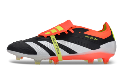 Adidas Predator Elite Foldover Tongue FG Low-Tops Soccer Cleats - Black/White/Red