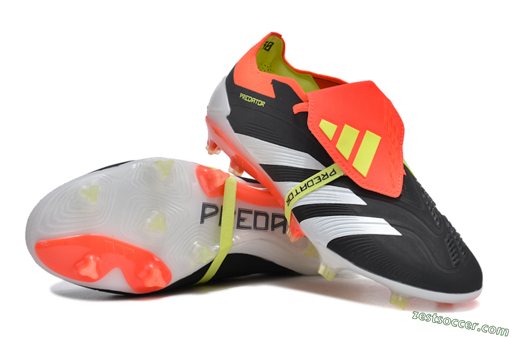 Adidas Predator Elite Foldover Tongue FG Low-Tops Soccer Cleats - Black/White/Red 3