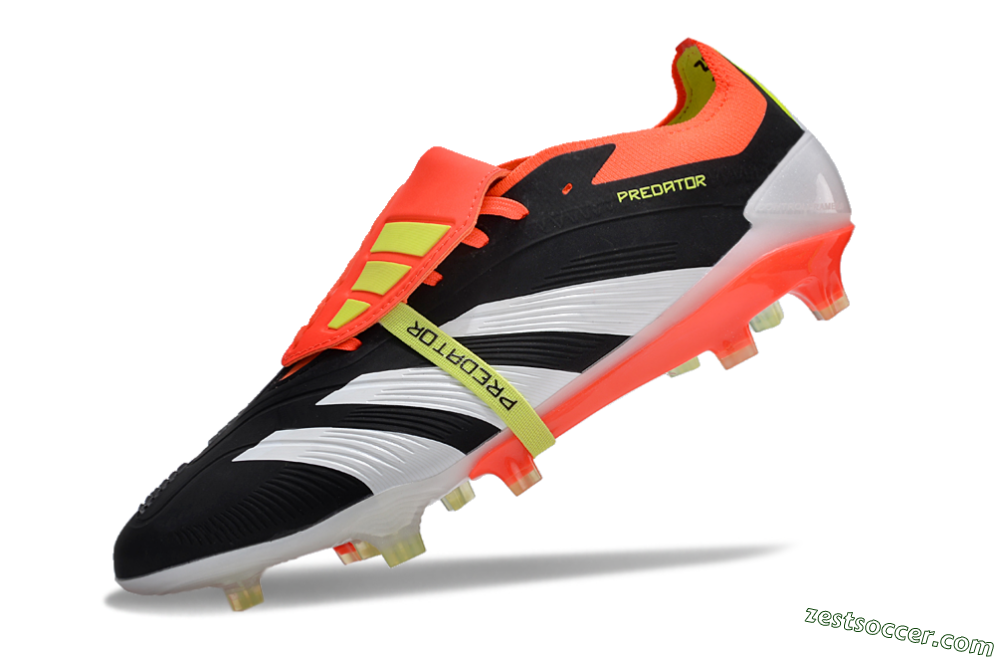 Adidas Predator Elite Foldover Tongue FG Low-Tops Soccer Cleats - Black/White/Red 5