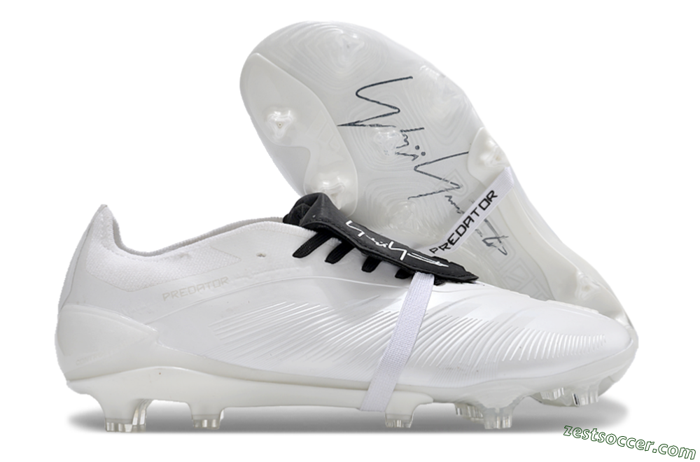 Adidas Predator Elite Foldover Tongue FG Low-Tops Soccer Cleats - White/Black 0