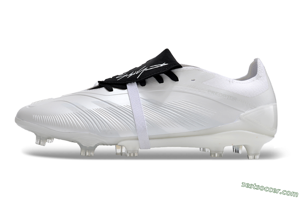 Adidas Predator Elite Foldover Tongue FG Low-Tops Soccer Cleats - White/Black 2