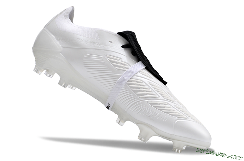 Adidas Predator Elite Foldover Tongue FG Low-Tops Soccer Cleats - White/Black 4