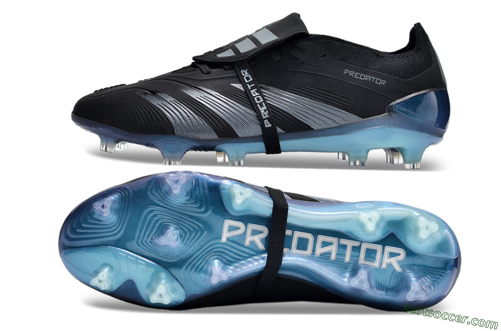 Adidas Predator Elite Foldover Tongue FG Low-Tops Soccer Cleats - Black/Silver/Jade 1