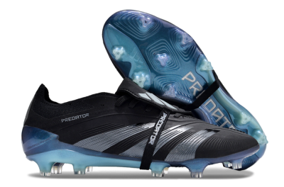 Adidas Predator Elite Foldover Tongue FG Low-Tops Soccer Cleats - Black/Silver/Jade
