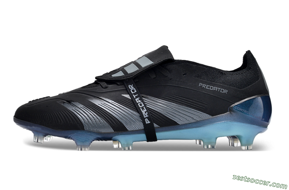 Adidas Predator Elite Foldover Tongue FG Low-Tops Soccer Cleats - Black/Silver/Jade 2