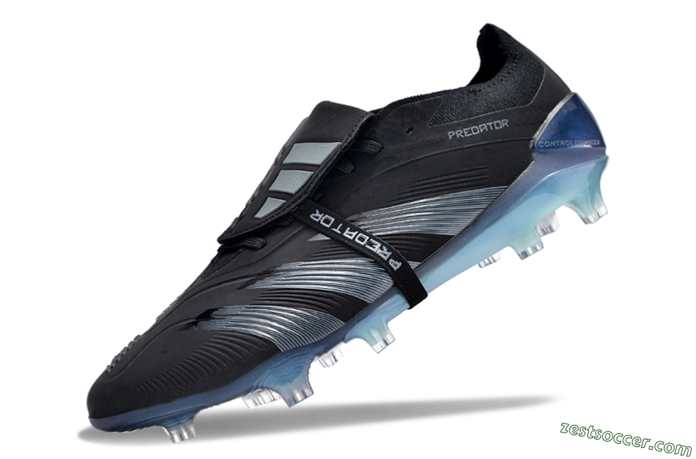 Adidas Predator Elite Foldover Tongue FG Low-Tops Soccer Cleats - Black/Silver/Jade 5
