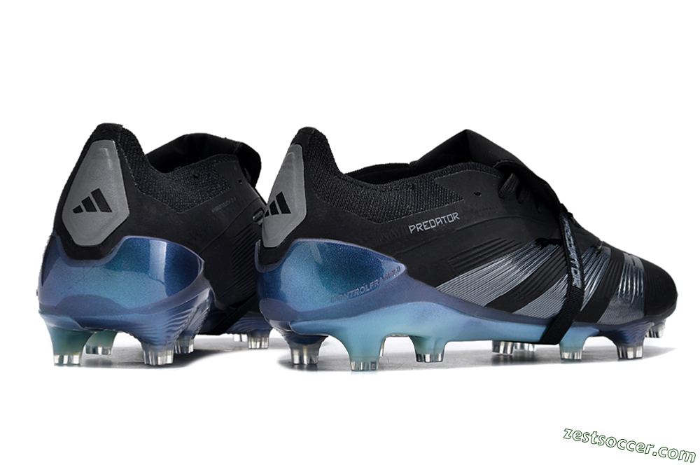 Adidas Predator Elite Foldover Tongue FG Low-Tops Soccer Cleats - Black/Silver/Jade 6
