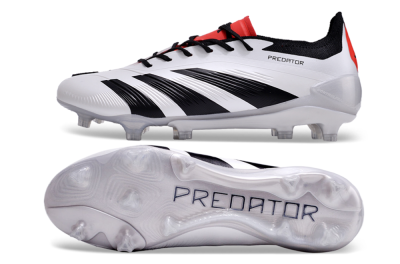 Adidas Predator Accuracy 2024 FG Low-Tops Soccer Cleats - White/Black/Red
