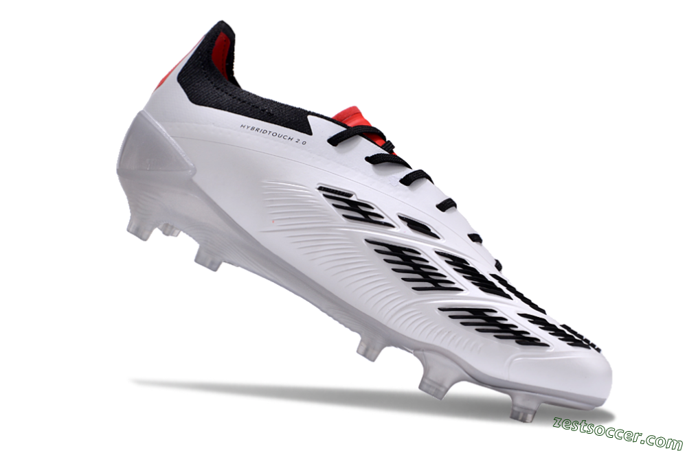 Adidas Predator Accuracy 2024 FG Low-Tops Soccer Cleats - White/Black/Red 4