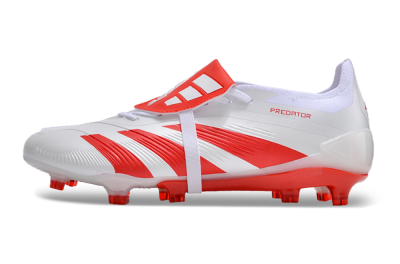 Adidas Predator Elite Foldover Tongue FG Low-Tops Soccer Cleats - White/Red