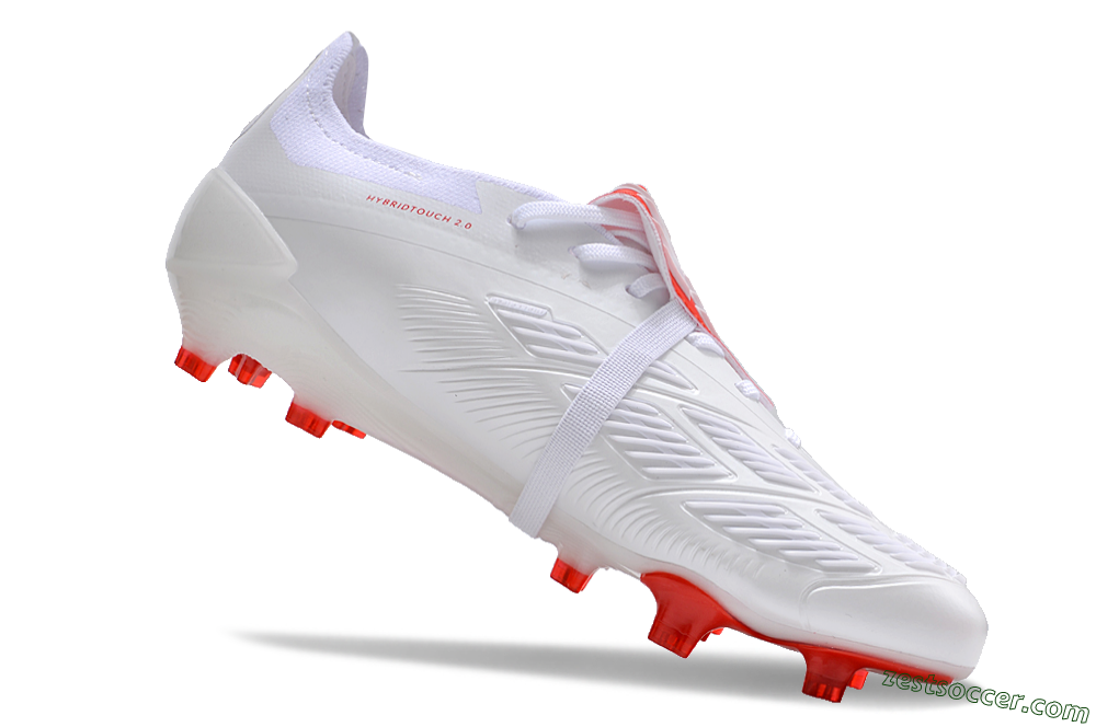 Adidas Predator Elite Foldover Tongue FG Low-Tops Soccer Cleats - White/Red 4