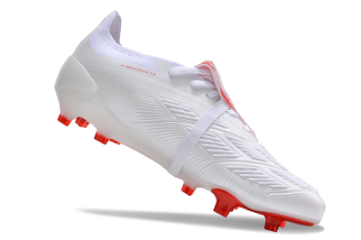 Adidas Predator Elite Foldover Tongue FG Low-Tops Soccer Cleats - White/Red