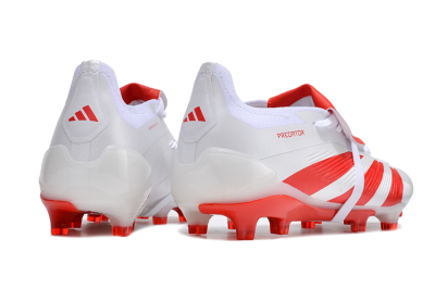 Adidas Predator Elite Foldover Tongue FG Low-Tops Soccer Cleats - White/Red