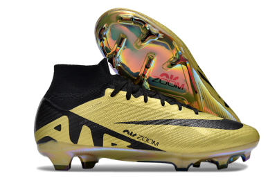 Nike Air Zoom Mercurial Superfly 9 Elite FG High-Tops Soccer Cleats - Gold/Black