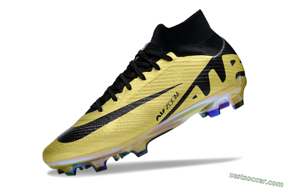 Nike Air Zoom Mercurial Superfly 9 Elite FG High-Tops Soccer Cleats - Gold/Black 5