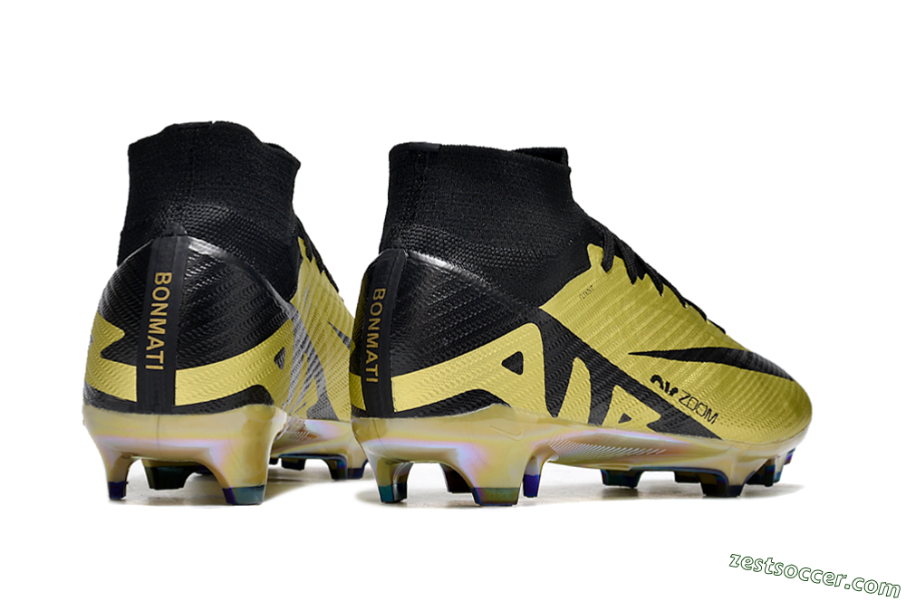 Nike Air Zoom Mercurial Superfly 9 Elite FG High-Tops Soccer Cleats - Gold/Black 6