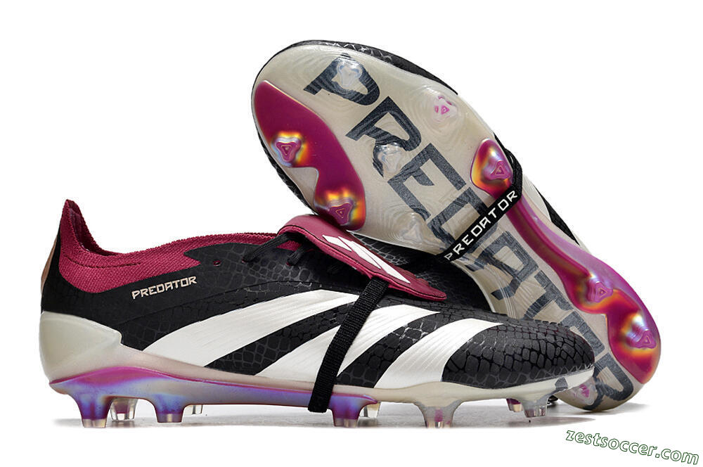Adidas Predator Accuracy+ FG Low-Tops Soccer Cleats - Black/White/Purple 0