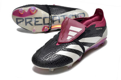 Adidas Predator Accuracy+ FG Low-Tops Soccer Cleats - Black/White/Purple