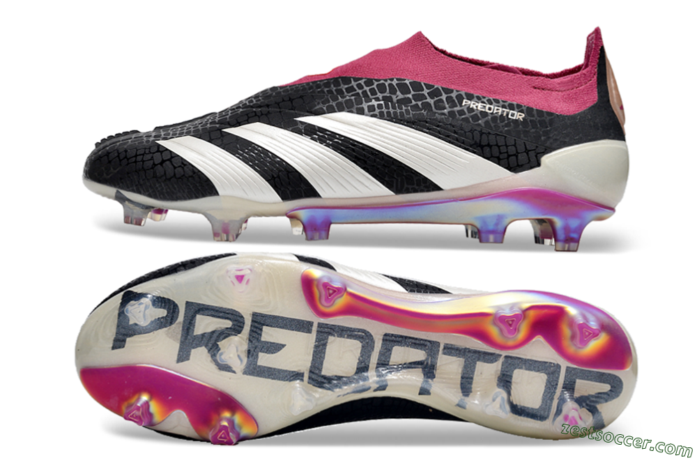 Adidas Predator Accuracy+ FG Low-Tops Soccer Cleats - Black/White/Pink 1