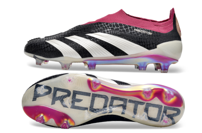 Adidas Predator Accuracy+ FG Low-Tops Soccer Cleats - Black/White/Pink