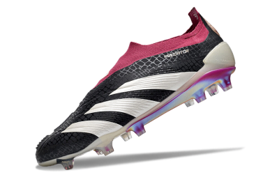 Adidas Predator Accuracy+ FG Low-Tops Soccer Cleats - Black/White/Pink