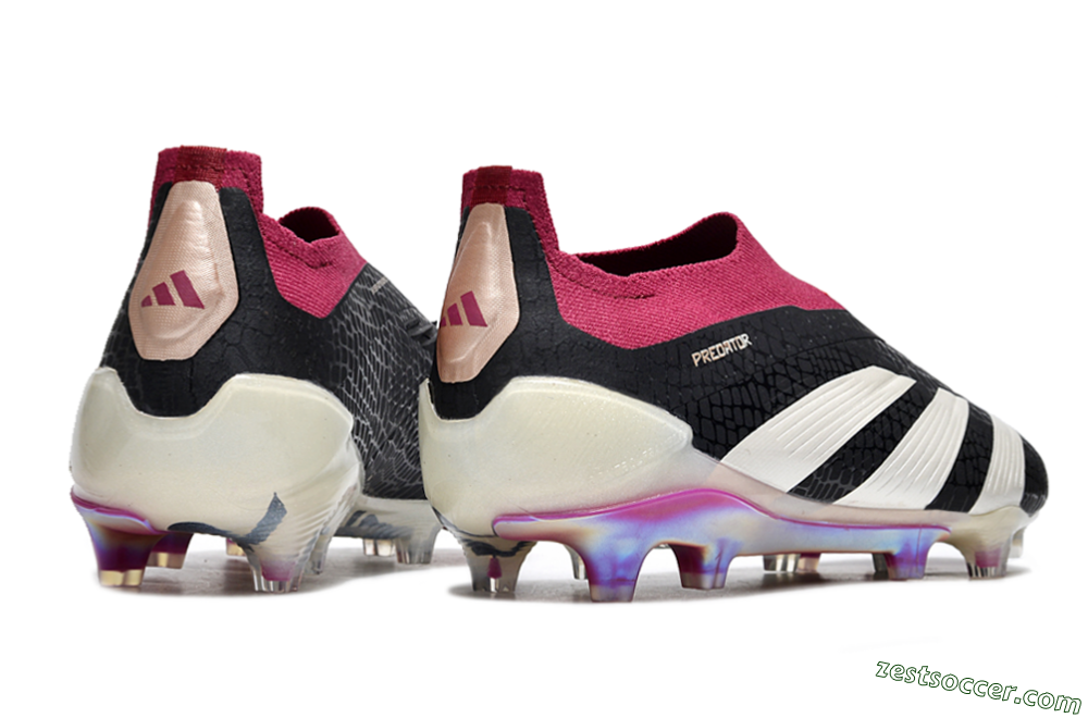 Adidas Predator Accuracy+ FG Low-Tops Soccer Cleats - Black/White/Pink 6