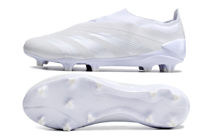 Adidas Predator Accuracy+ FG Low-Tops Soccer Cleats - White/White