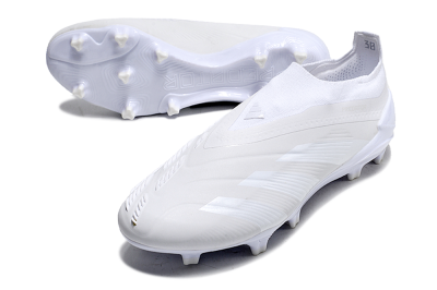 Adidas Predator Accuracy+ FG Low-Tops Soccer Cleats - White/White