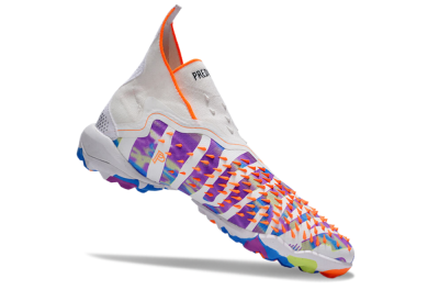 Adidas Predator Freak+ TF High-Tops Soccer Shoes - White/Orange/Blue/Purple
