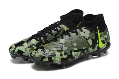 Nike Phantom Luna Elite NU FG High-Tops Soccer Cleats - Black/Camo/Yellow