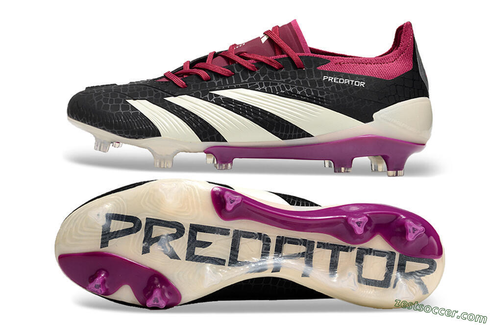 Adidas Predator Accuracy.1 FG Low-Tops Soccer Cleats - Black/White/Purple 1