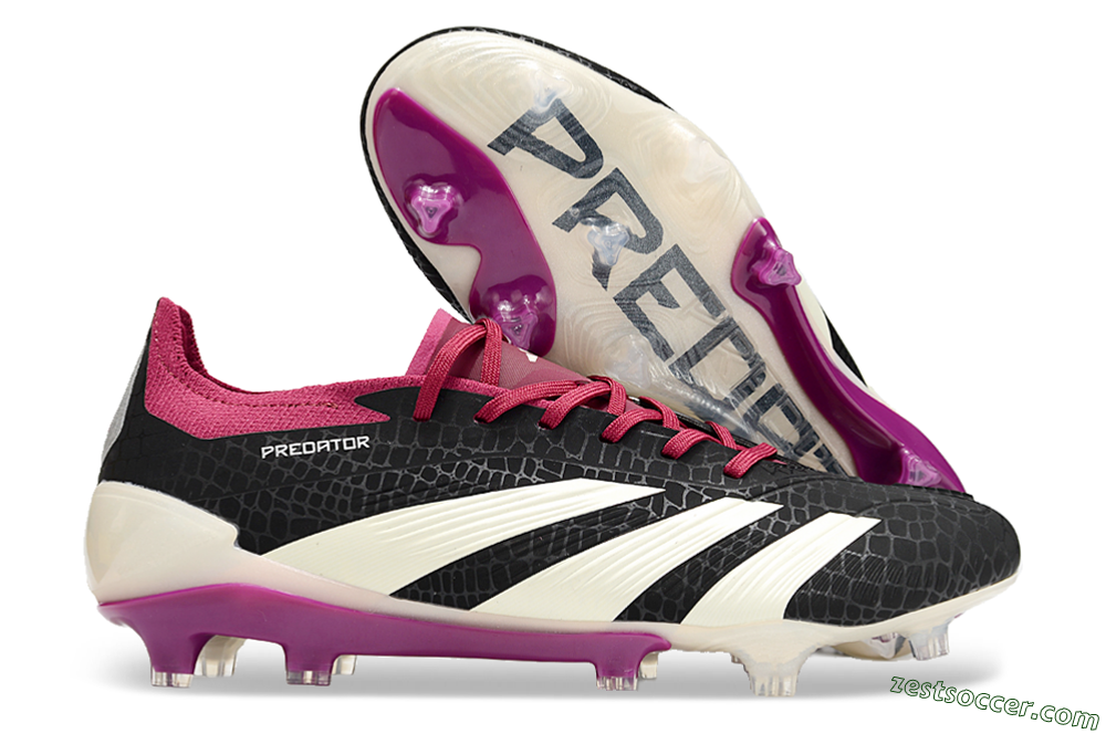 Adidas Predator Accuracy.1 FG Low-Tops Soccer Cleats - Black/White/Purple 0