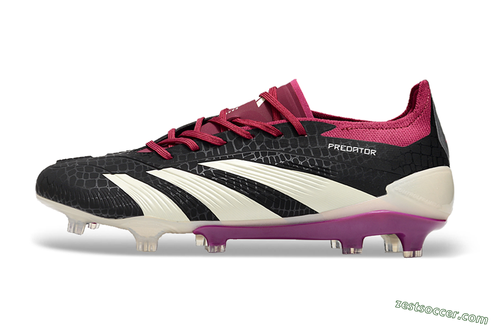 Adidas Predator Accuracy.1 FG Low-Tops Soccer Cleats - Black/White/Purple 2