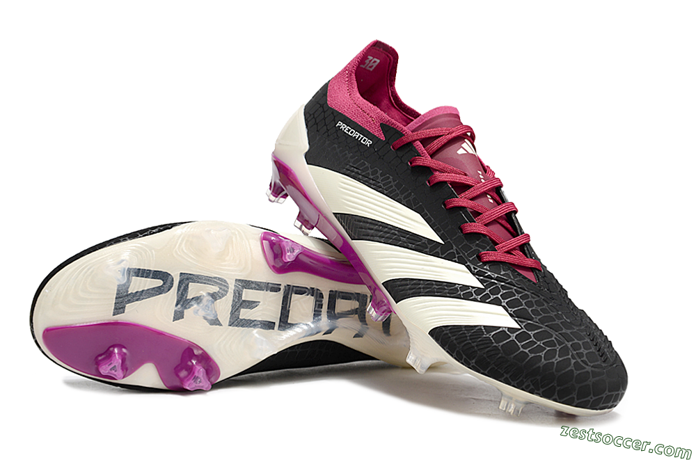Adidas Predator Accuracy.1 FG Low-Tops Soccer Cleats - Black/White/Purple 3