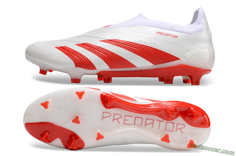Adidas Predator Accuracy+ FG Low-Tops Soccer Cleats - Beige/White/Red 1