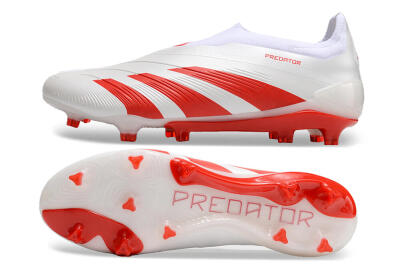 Adidas Predator Accuracy+ FG Low-Tops Soccer Cleats - Beige/White/Red
