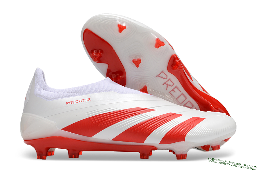 Adidas Predator Accuracy+ FG Low-Tops Soccer Cleats - Beige/White/Red 0