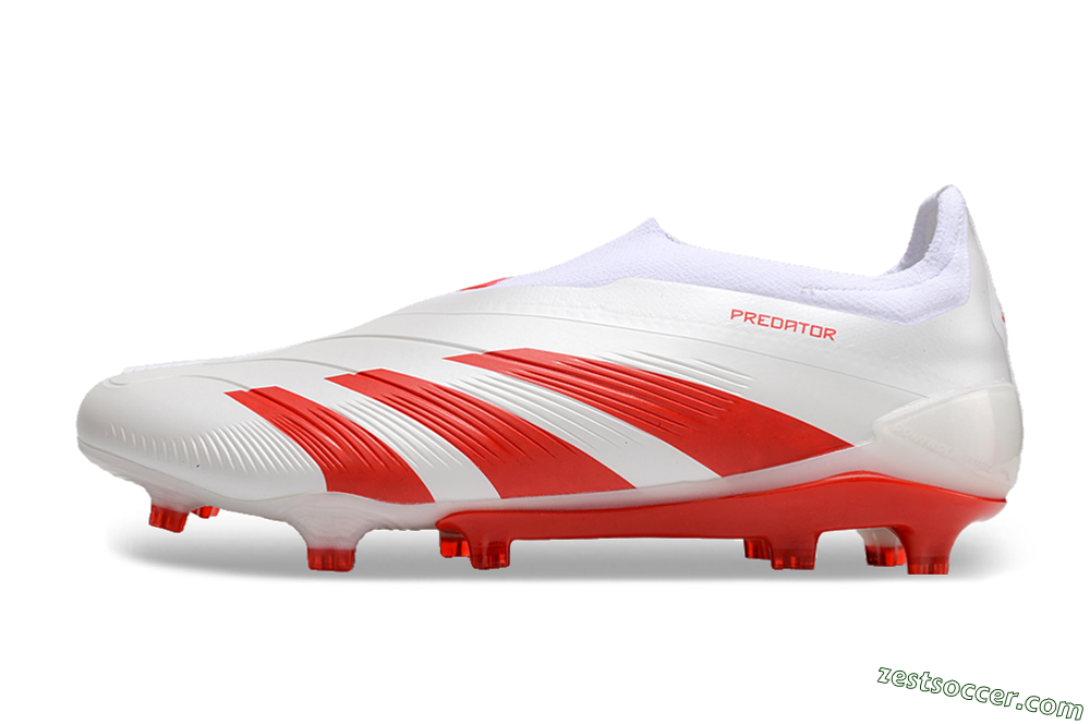 Adidas Predator Accuracy+ FG Low-Tops Soccer Cleats - Beige/White/Red 2